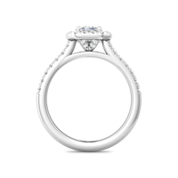 Platinum Emerald Cut Diamond Halo Engagement Ring