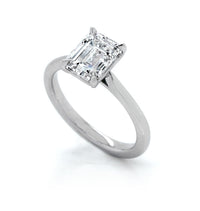 Platinum Emerald Cut Engagement Ring