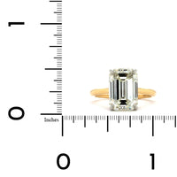 18K Yellow Gold Emerald Cut Diamond Solitaire Engagement Ring