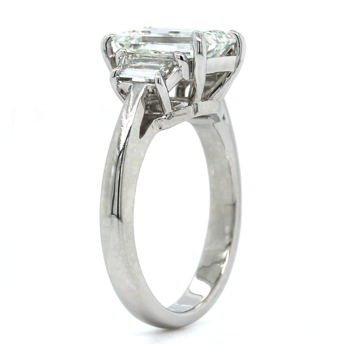Platinum Emerald Cut Diamond 3 Stone Engagement Ring, Platinum, Long's Jewelers