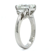 Platinum Emerald Cut Diamond 3 Stone Engagement Ring, Platinum, Long's Jewelers