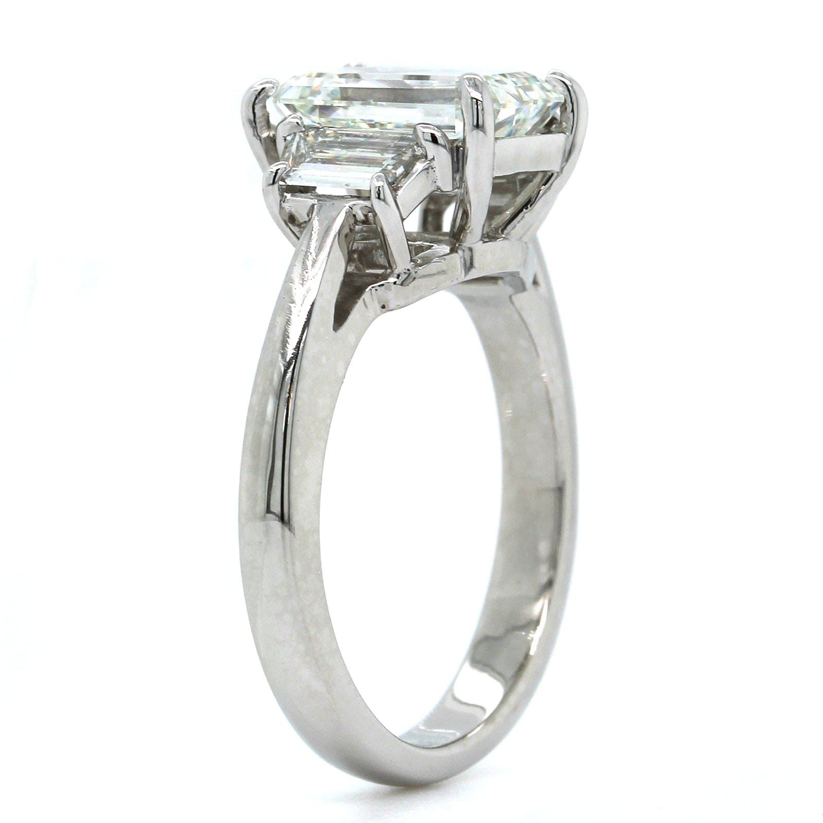 Platinum Emerald Cut Diamond 3 Stone Engagement Ring, Platinum, Long's Jewelers