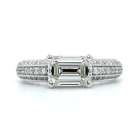 Platinum Emerald Cut Diamond Engagement Ring