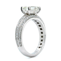 Platinum Emerald Cut Diamond Engagement Ring