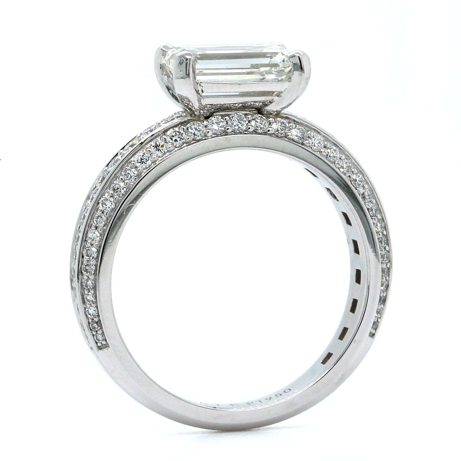 Platinum Emerald Cut Diamond Engagement Ring