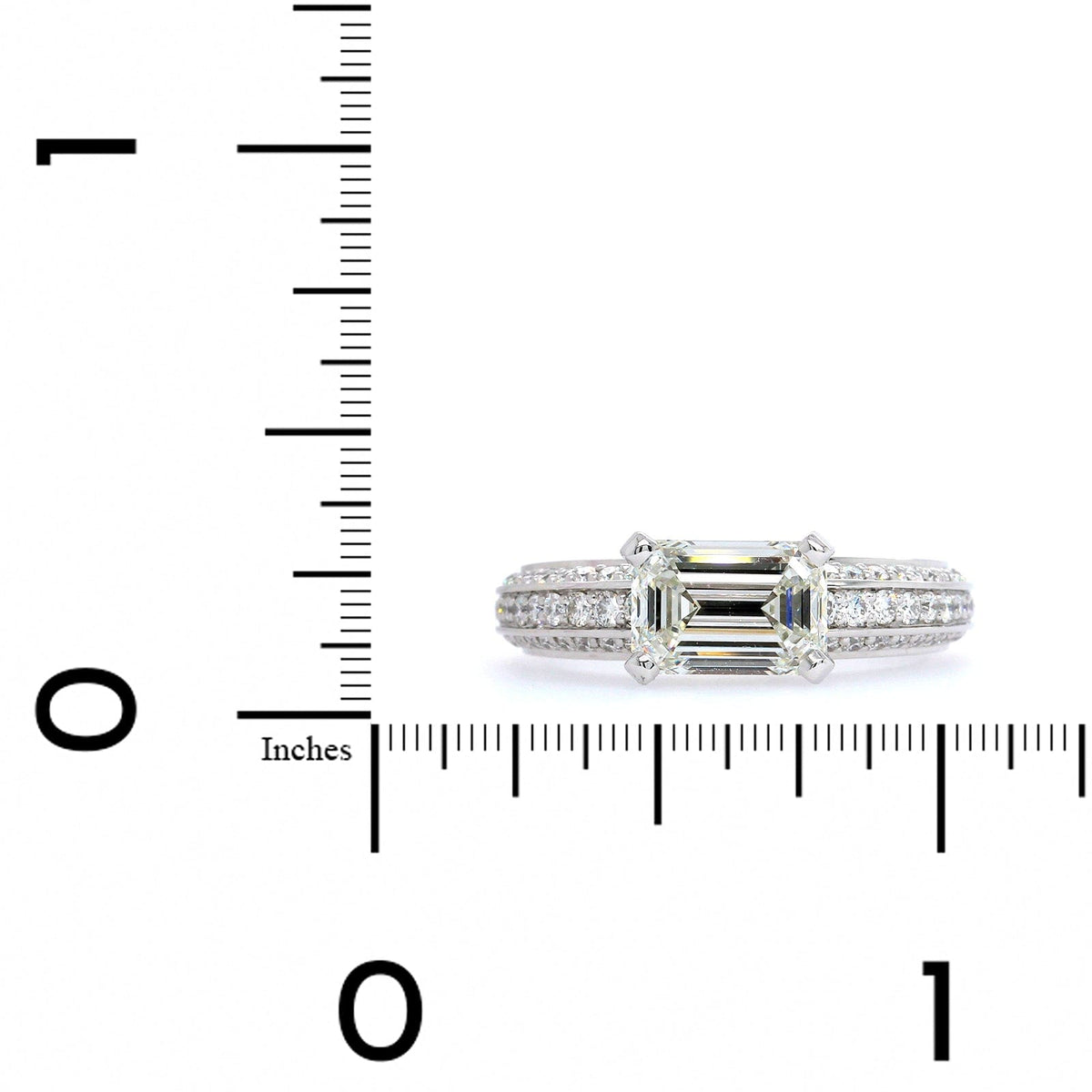 Platinum Emerald Cut Diamond Engagement Ring
