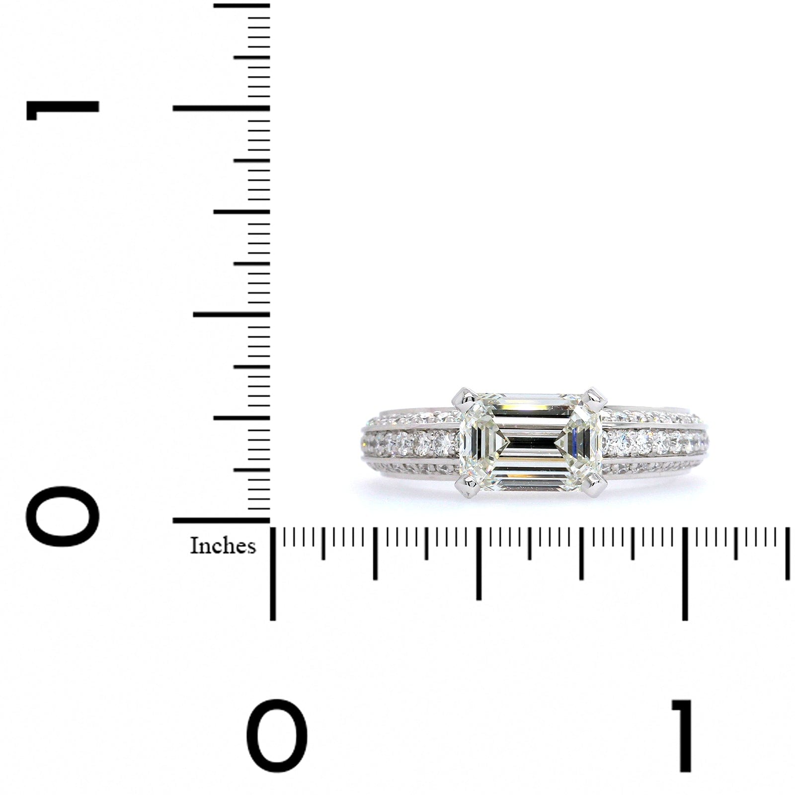 Platinum Emerald Cut Diamond Engagement Ring