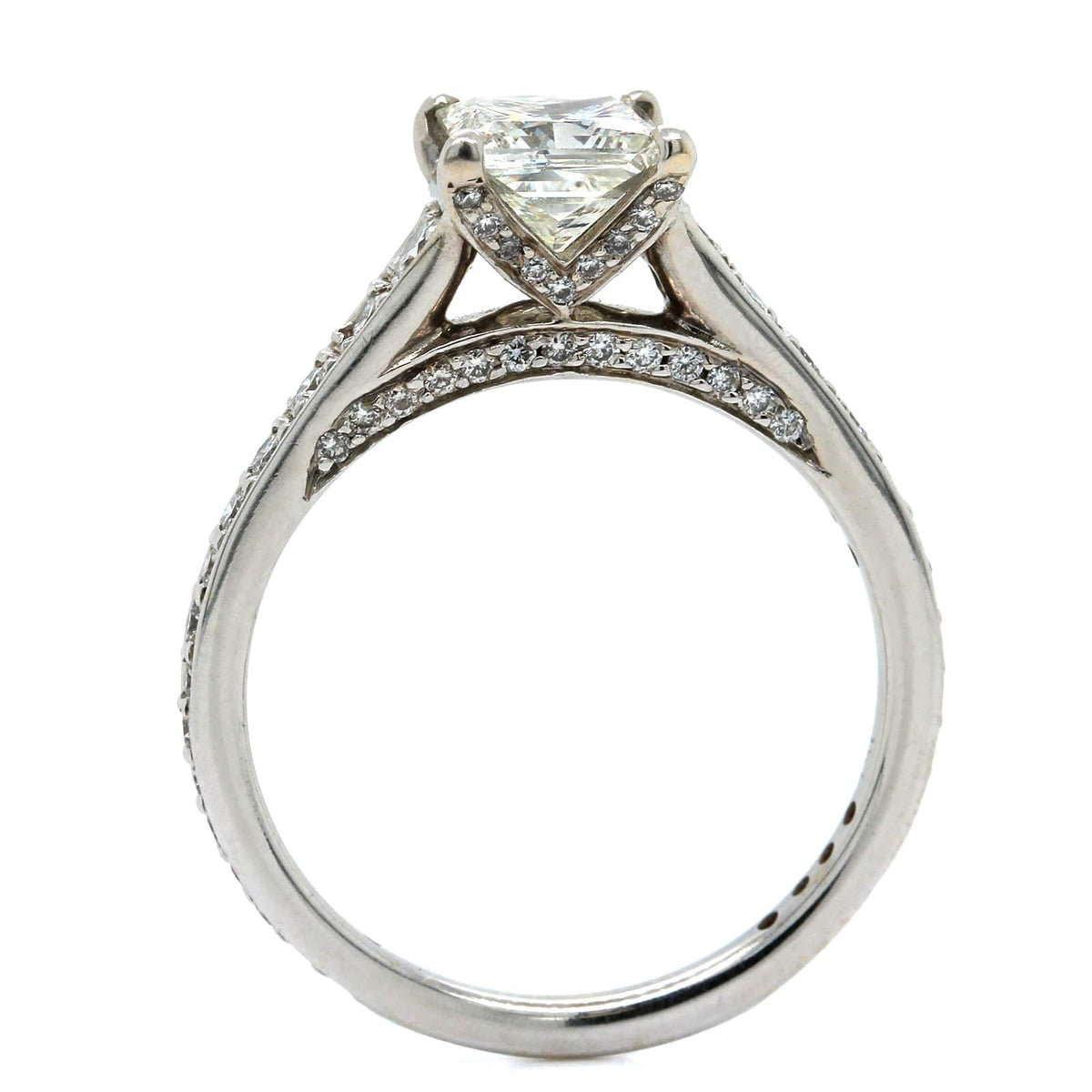 18K White Gold Princess Cut Diamond Engagement Ring