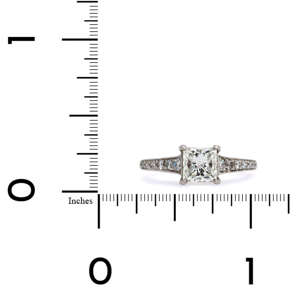 18K White Gold Princess Cut Diamond Engagement Ring