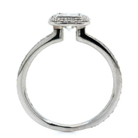 14K White Gold Princess Cut Diamond Halo Engagement Ring