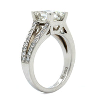 Platinum Princess Cut Diamond Split Shank Engagement Ring
