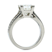 Platinum Princess Cut Diamond Split Shank Engagement Ring