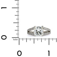 Platinum Princess Cut Diamond Split Shank Engagement Ring