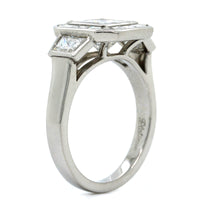 Platinum Princess Cut Diamond Halo Engagement Ring