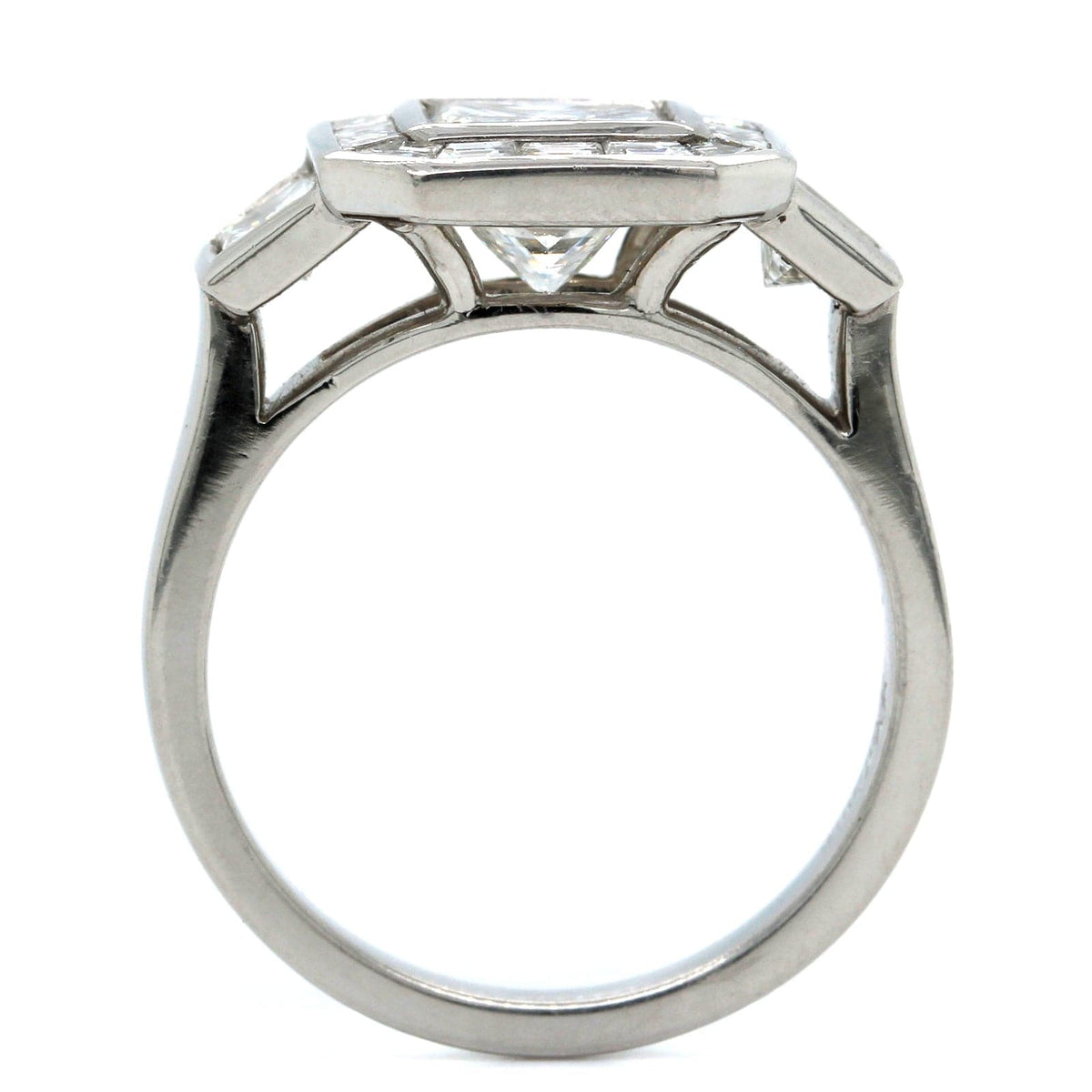 Platinum Princess Cut Diamond Halo Engagement Ring