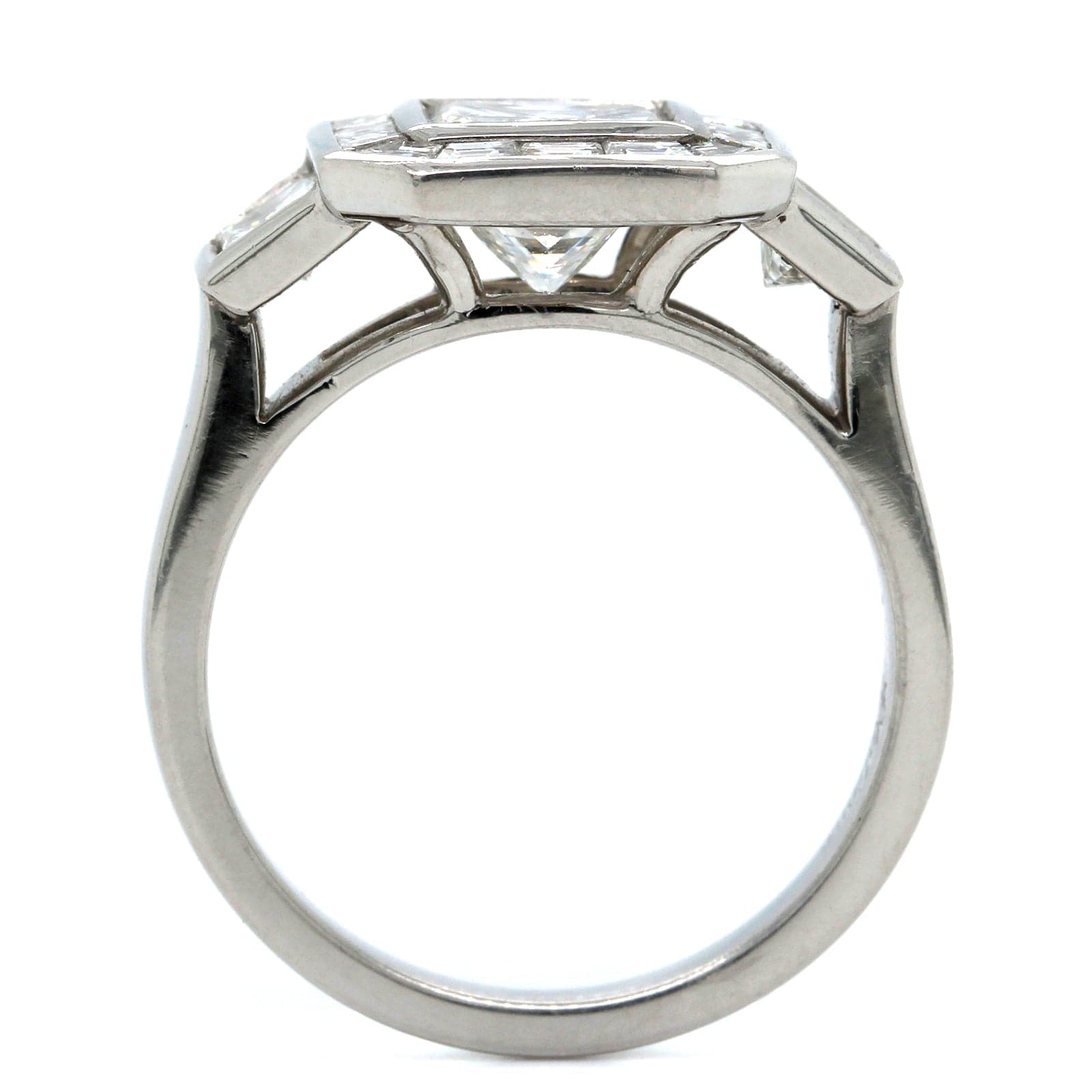 Platinum Princess Cut Diamond Halo Engagement Ring