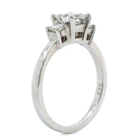 Platinum Princess Cut Diamond 3 Stone Engagement Ring