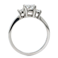 Platinum Princess Cut Diamond 3 Stone Engagement Ring