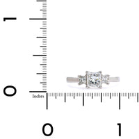 Platinum Princess Cut Diamond 3 Stone Engagement Ring