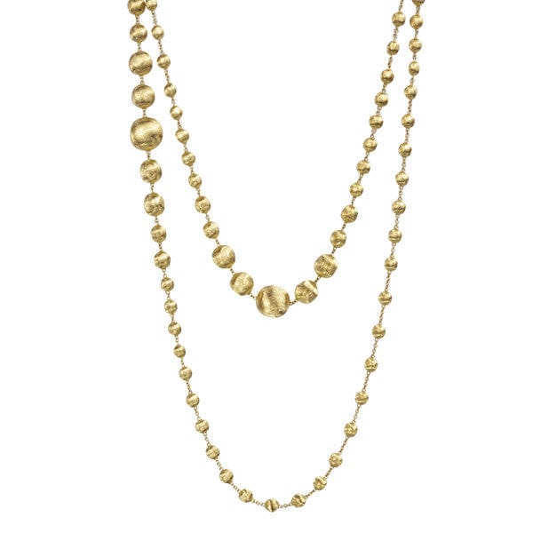 Africa 18K Yellow Gold Graduated Bead Necklace, Long's Jewelers