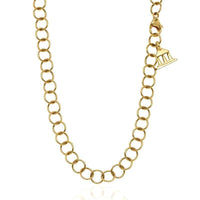18K Yellow Gold Round Link Chain Necklace