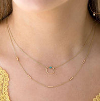 14K Yellow Gold Bar Necklace