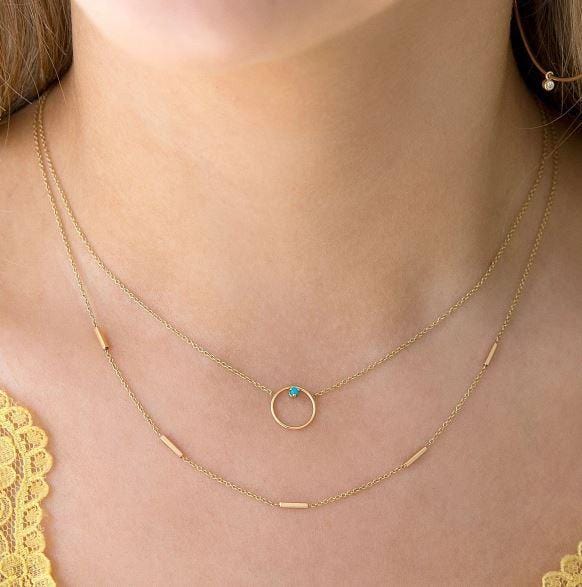 14K Yellow Gold Bar Necklace