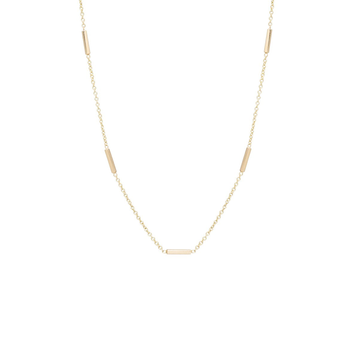 14K Yellow Gold Bar Necklace