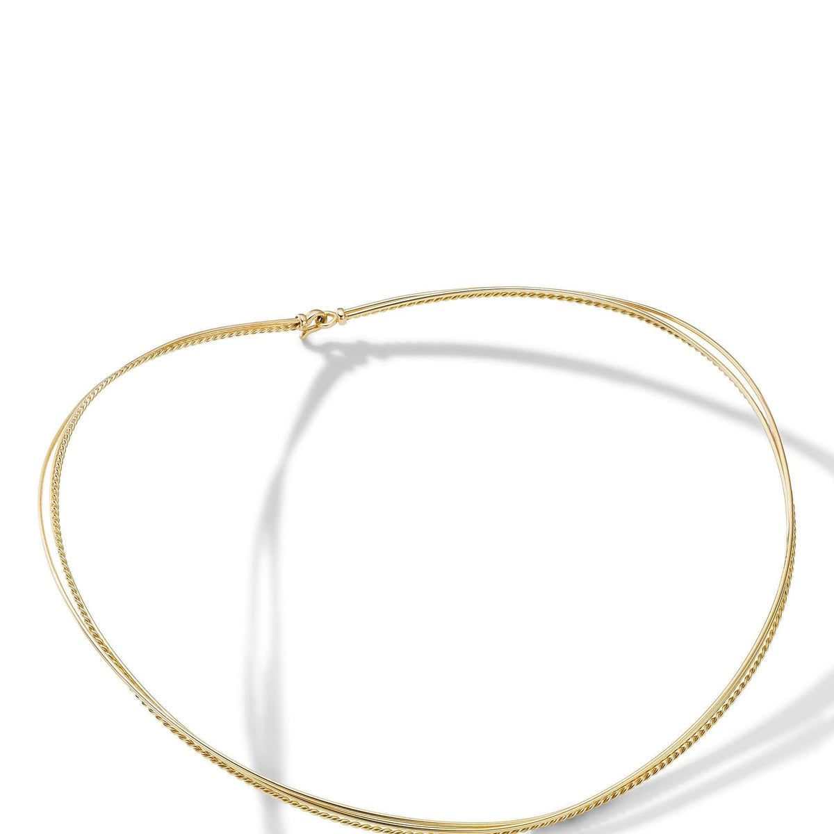 DY Elements Three-Row Hard Wire Necklace in 18K Yellow Gold
