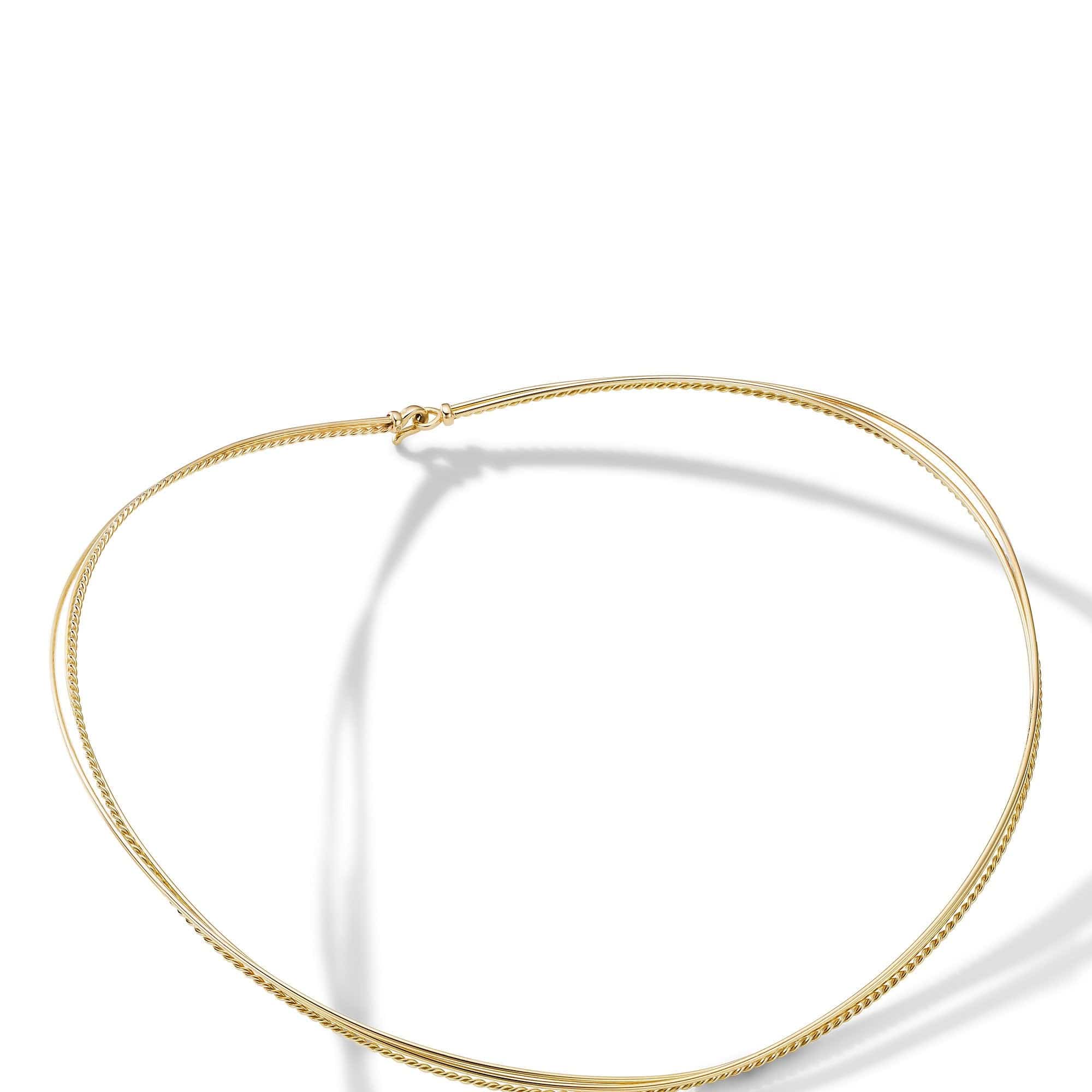 DY Elements Three-Row Hard Wire Necklace in 18K Yellow Gold