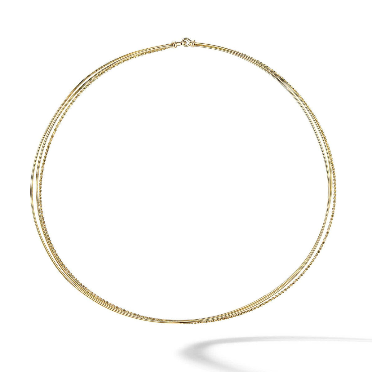 DY Elements Three-Row Hard Wire Necklace in 18K Yellow Gold
