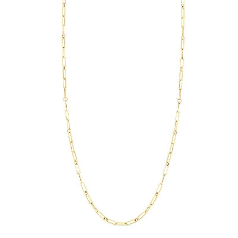18K Yellow Gold Fine Paperclip Link Chain