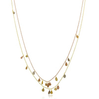 18K Tri-Color Raindrop Double Chain Necklace