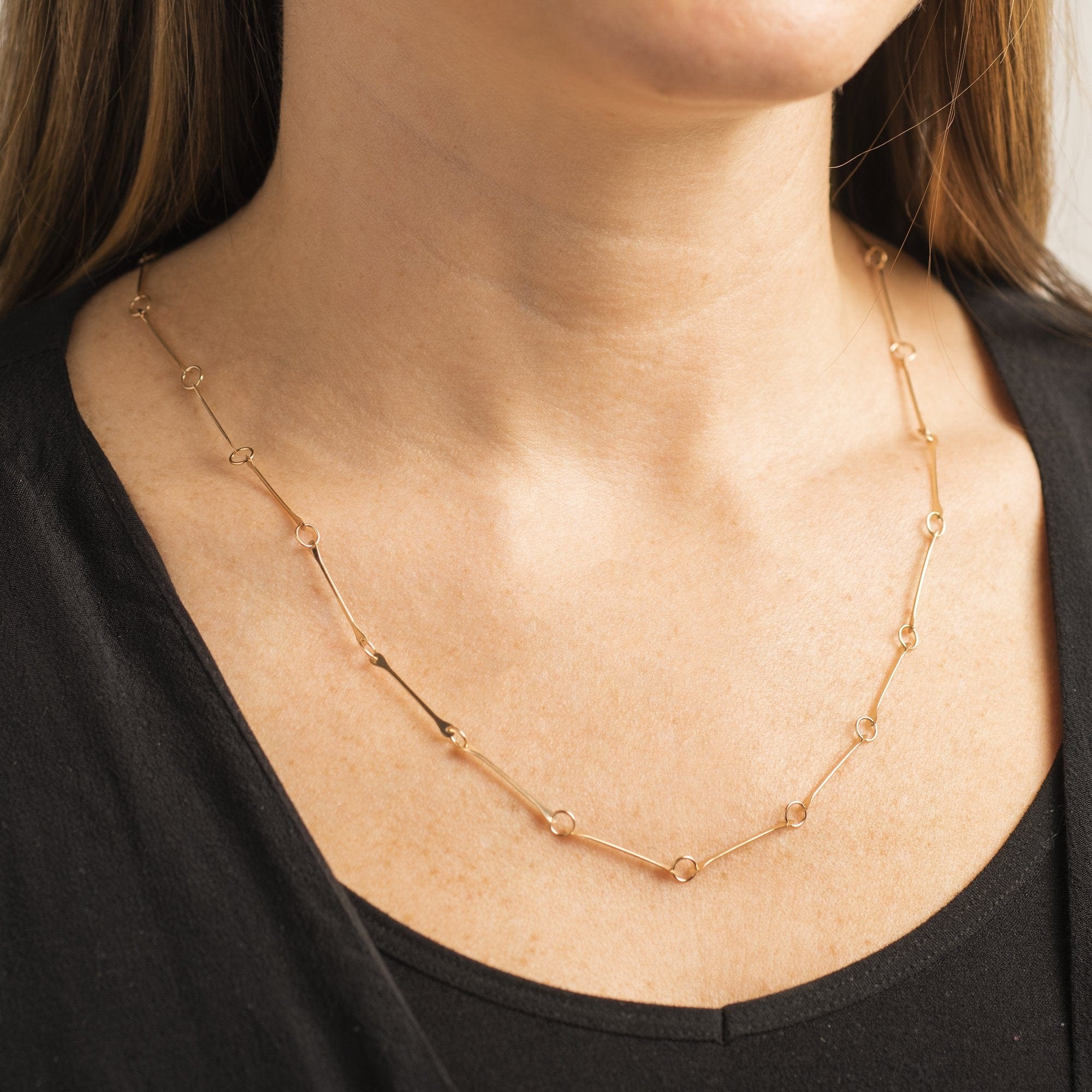14K Yellow Gold Bar Chain