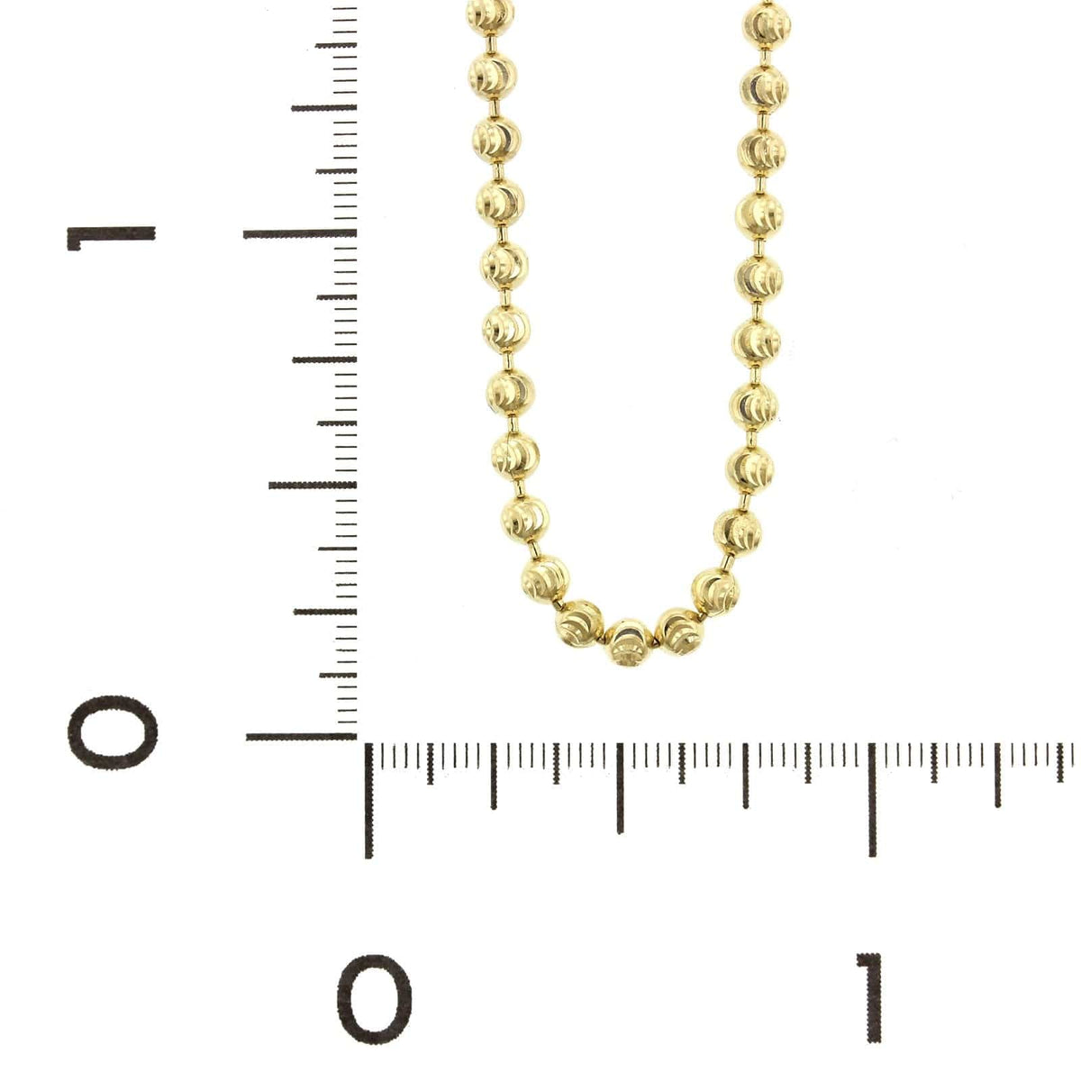14K Yellow Gold Moon Cut Bead Necklace