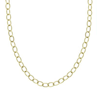 18K Yellow Gold Handmade Oval Link Chain