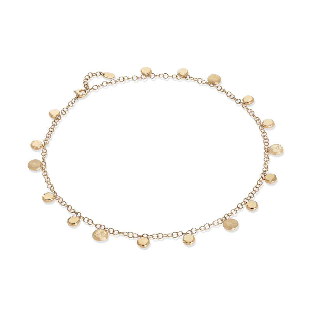 Jaipur 18K Yellow Gold Round Station Disc Necklace, 18k yellow gold, Long's Jewelers