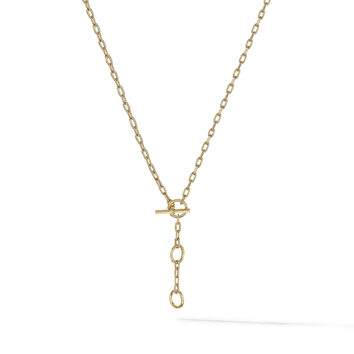 DY Madison® Three Ring Chain Necklace in 18K Yellow Gold
