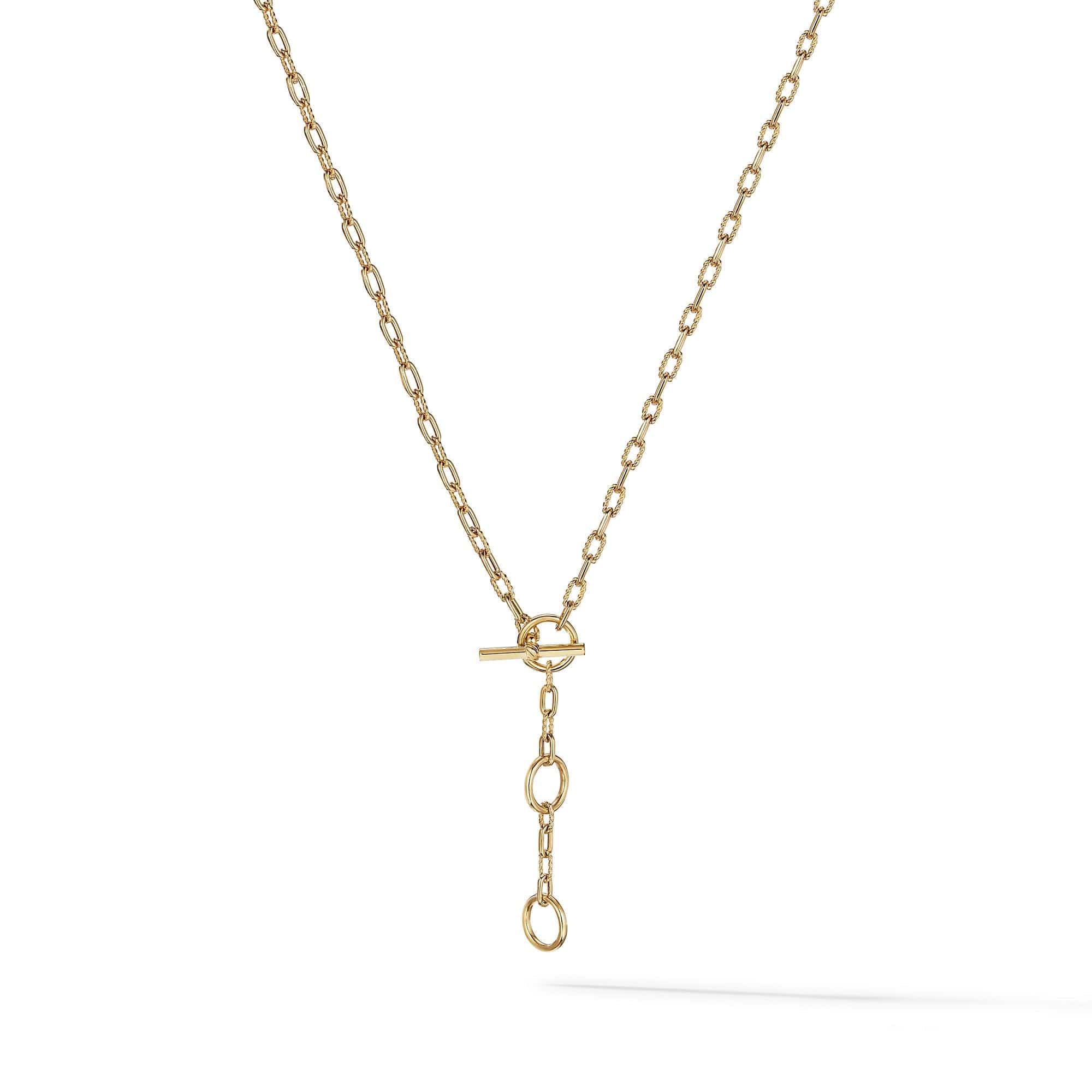 DY Madison® Three Ring Chain Necklace in 18K Yellow Gold