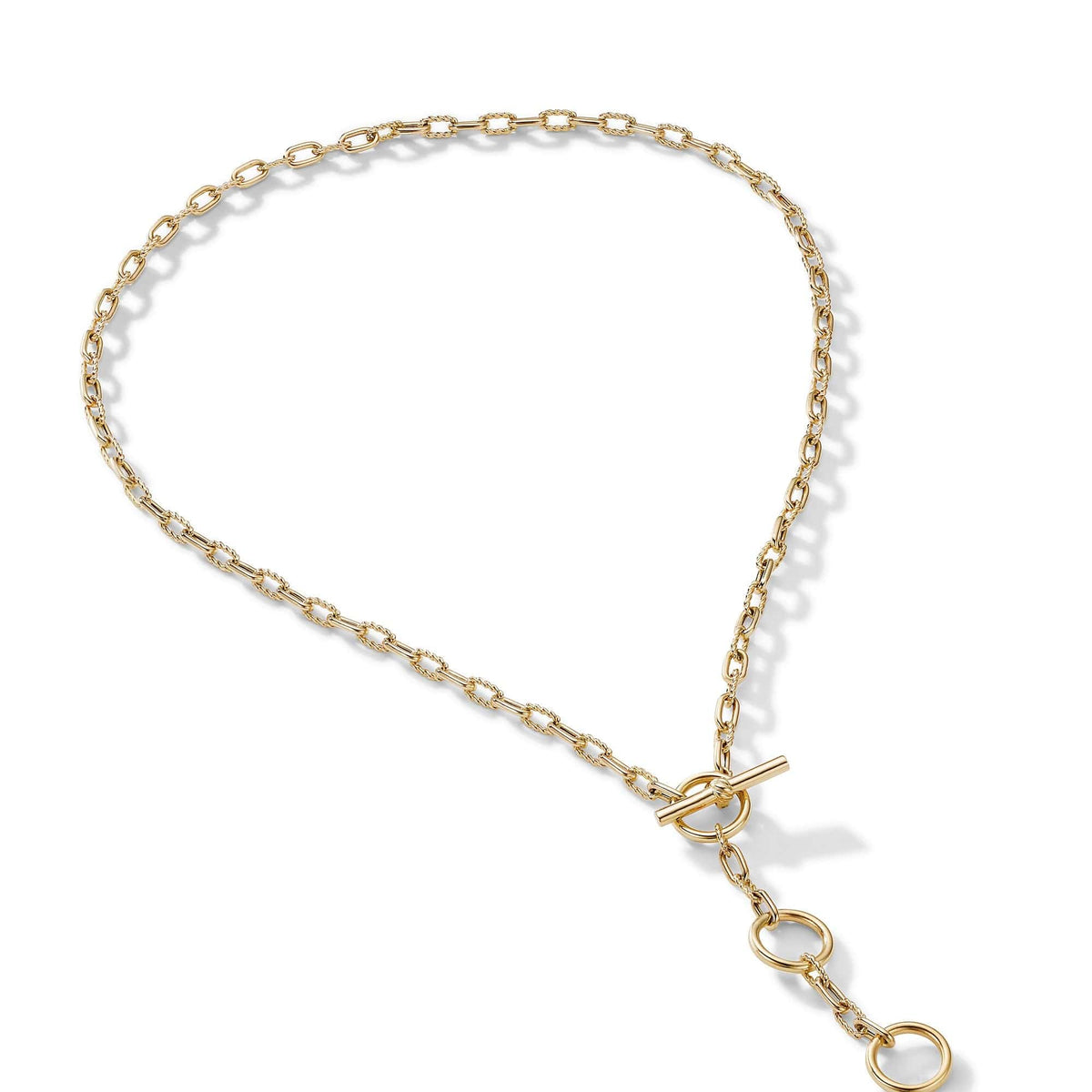 DY Madison® Three Ring Chain Necklace in 18K Yellow Gold