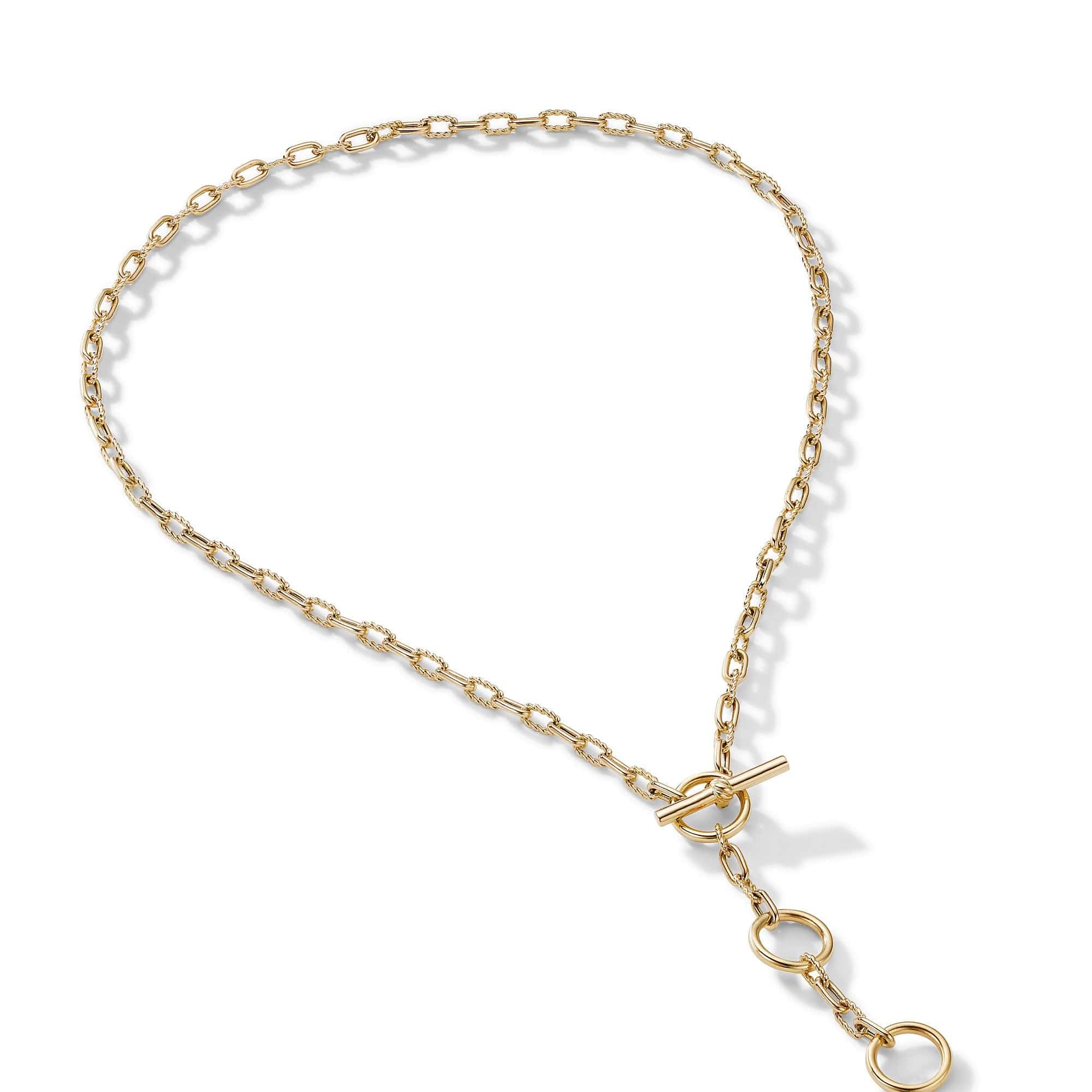 DY Madison® Three Ring Chain Necklace in 18K Yellow Gold