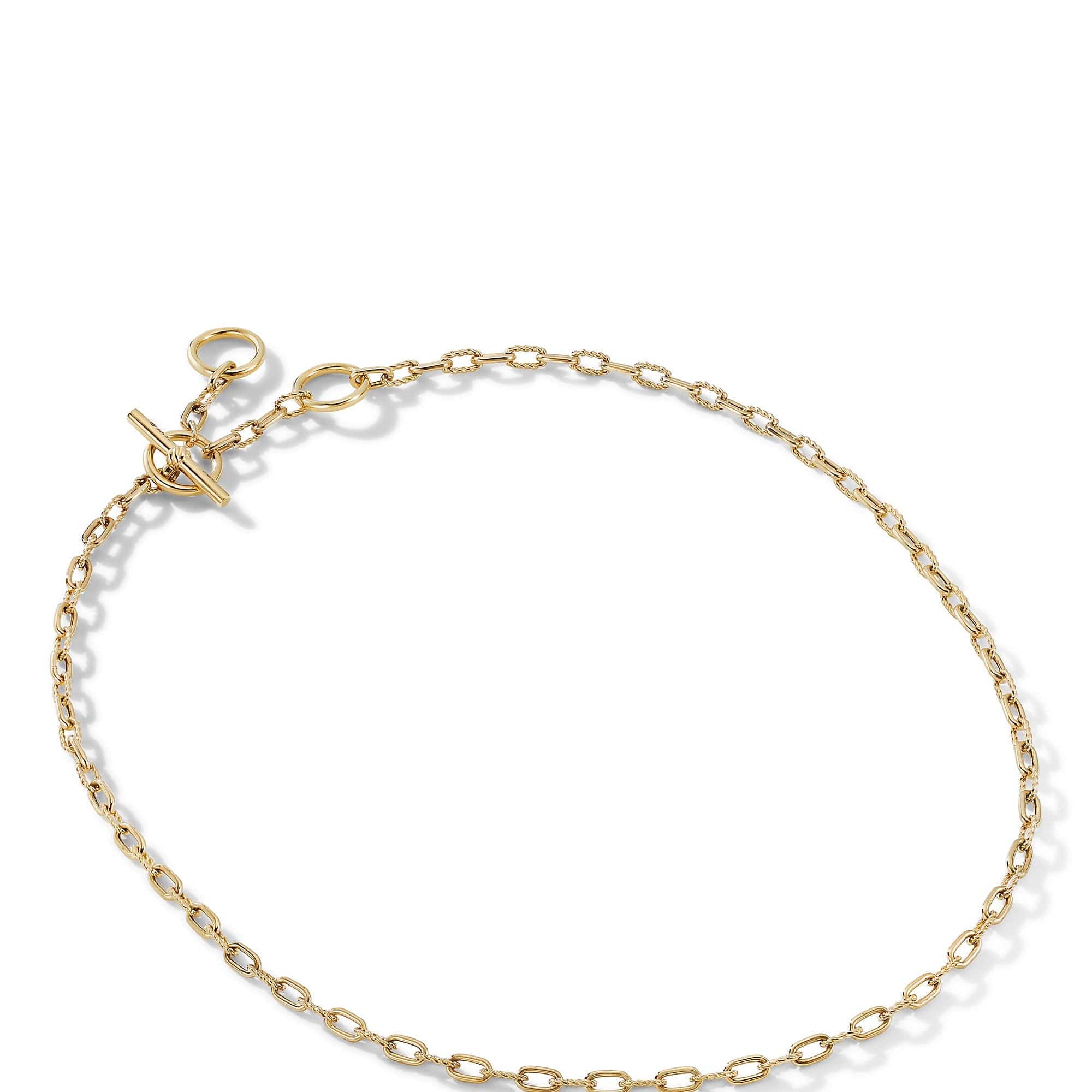 DY Madison® Three Ring Chain Necklace in 18K Yellow Gold