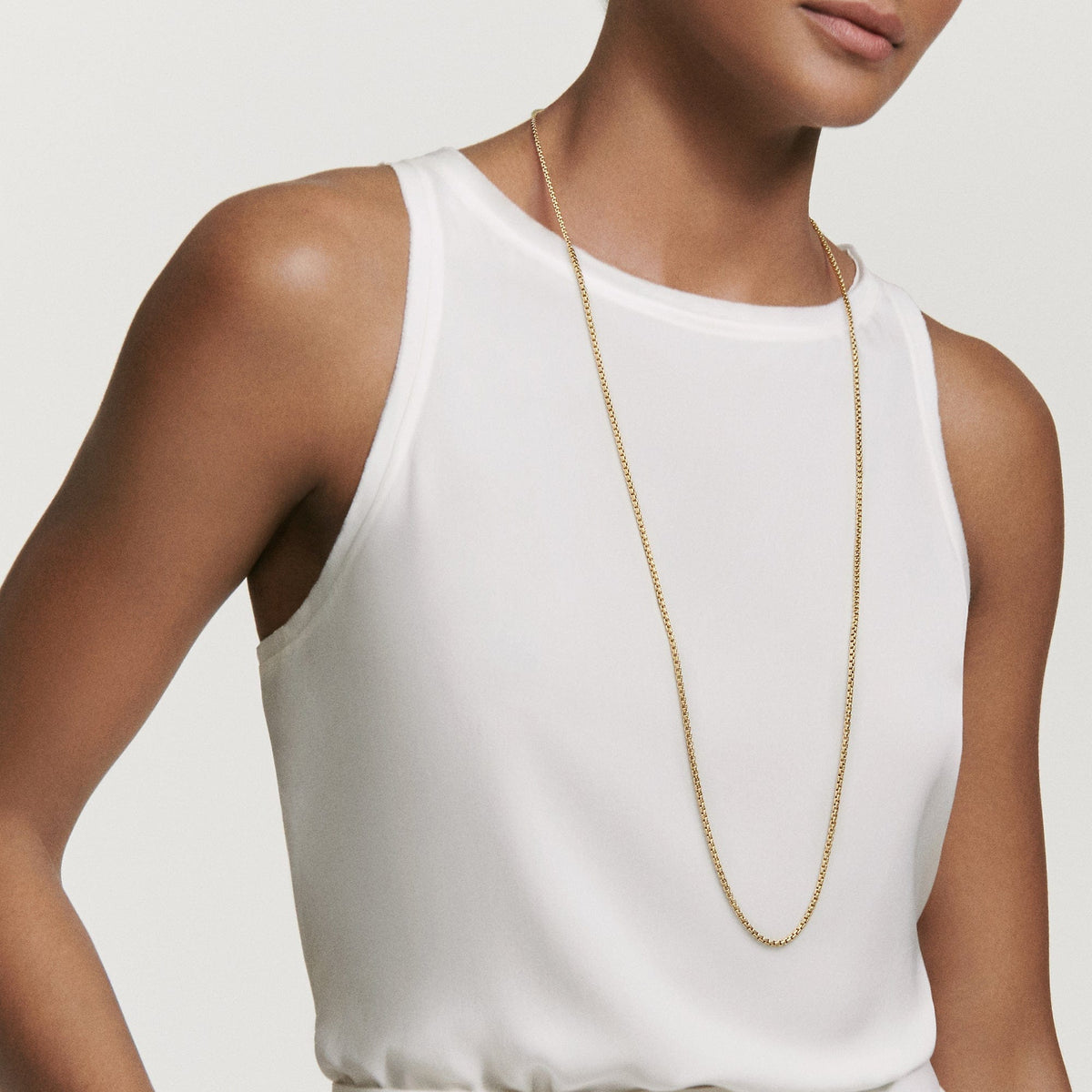 Box Chain Necklace in 18K Yellow Gold, 2.7mm