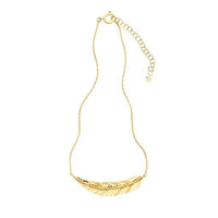 18K Yellow Gold Feather Necklace, 18k yellow gold, Long's Jewelers