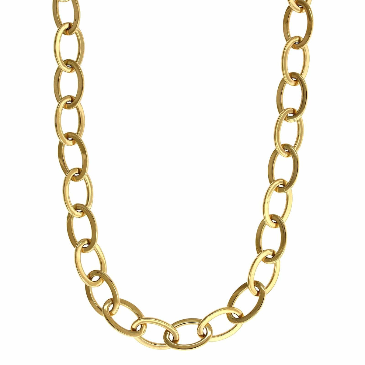 18K Yellow Gold Flat Oval Link Chain, 18k yellow gold, Long's Jewelers