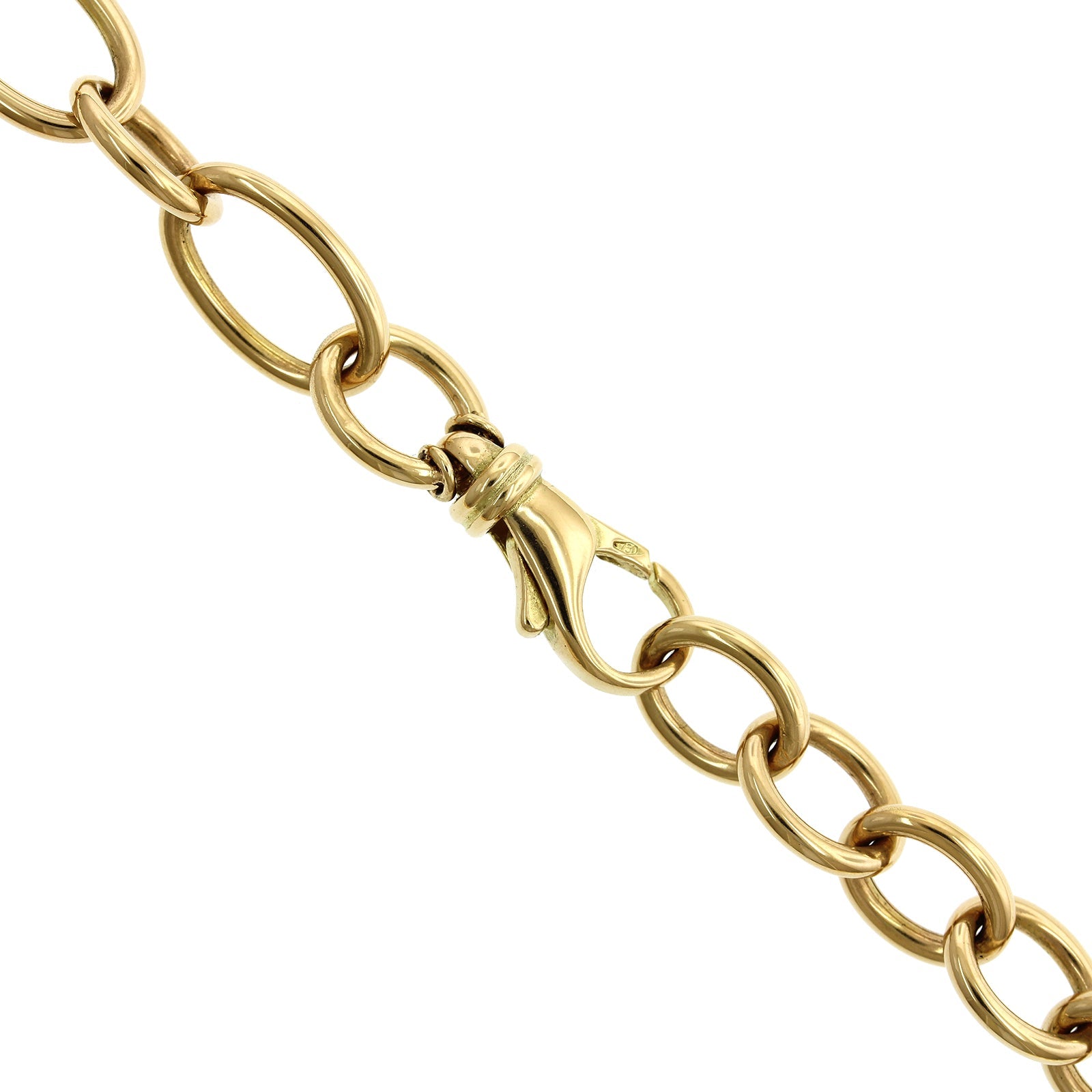 18K Yellow Gold Multi Size Oval Link Chain, 18k yellow gold, Long's Jewelers