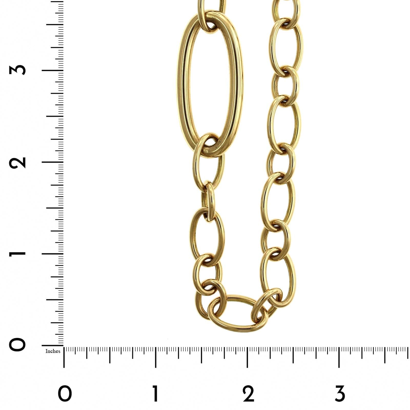 18K Yellow Gold Multi Size Oval Link Chain, 18k yellow gold, Long's Jewelers