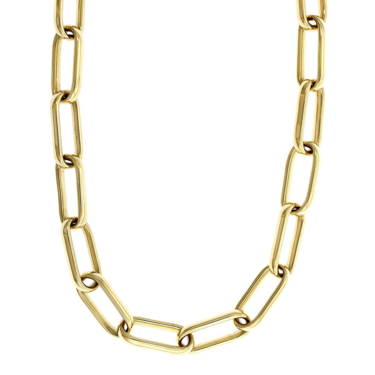 18K Yellow Gold Elongated Square Link Chain, 18k yellow gold, Long's Jewelers