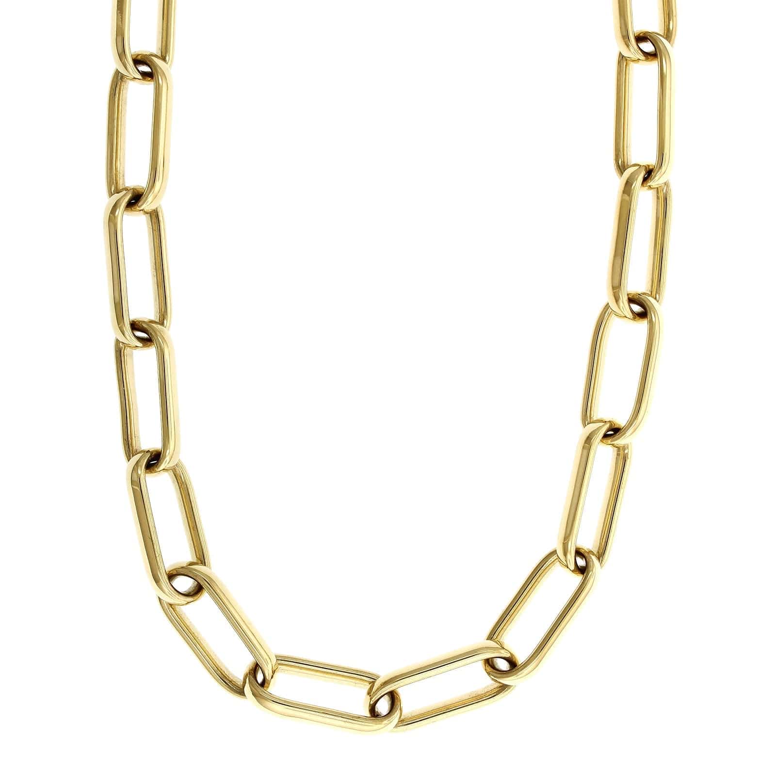 18K Yellow Gold Elongated Square Link Chain, 18k yellow gold, Long's Jewelers