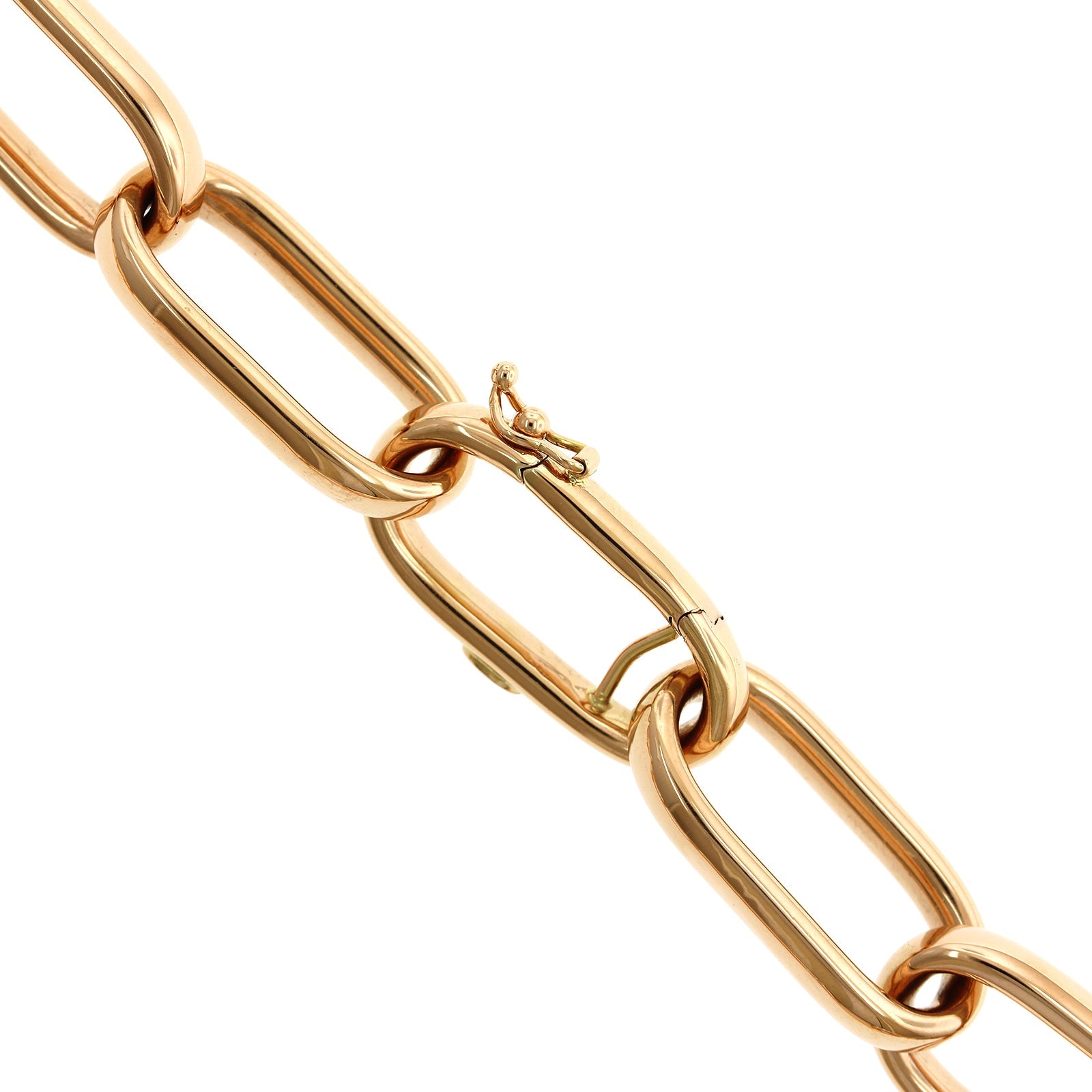 18K Rose Gold Elongated Square Link Chain, 18k yellow gold, Long's Jewelers